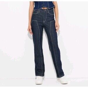Wild Fable Jeans High Rise Straight Ultra Dark Wash Easy Rigid Size 4 Grunge